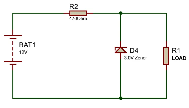 Circuito regulador con diodo Zener